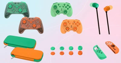 エメラルド、オレンジカラーのSwitch2用ゲームアクセサリー6種を7月下旬に発売！