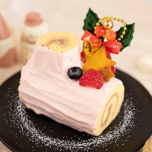 雪降るブッシュドノエル