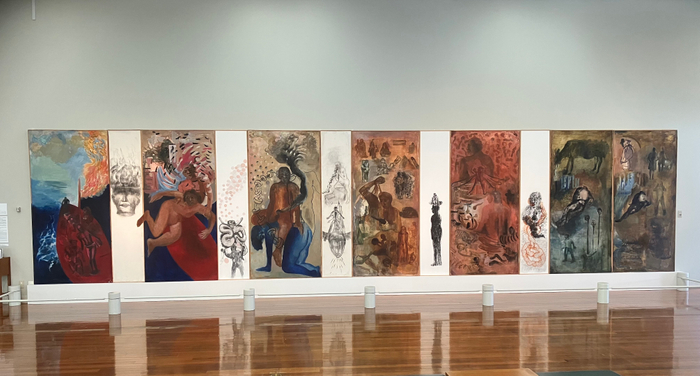 アジア美術館で展示されている「ナリニ・マラニ《略奪された岸辺》(1993年)」