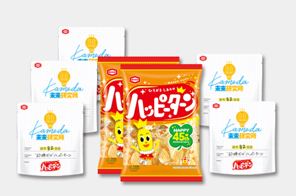 リターンA 応援金額2,500円（税込） 『40g &ldquo;砂糖ゼロ&rdquo; ハッピーターン』 5袋 『108g ハッピーターン』 2袋