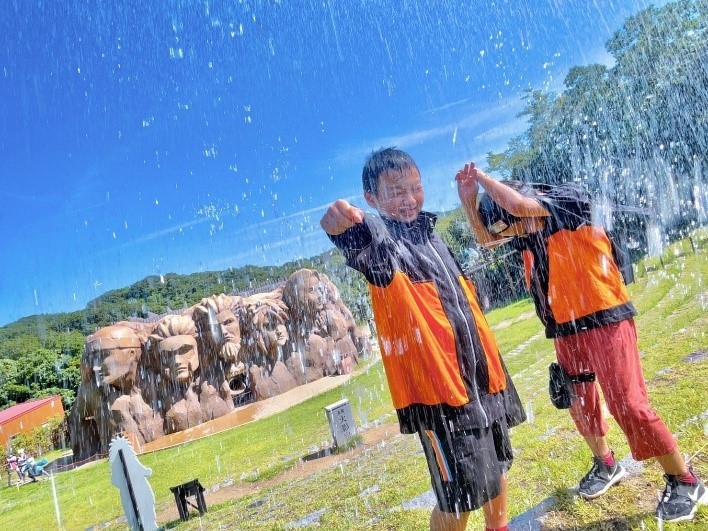 ▲忍里でびしょぬれ!水遁の術!