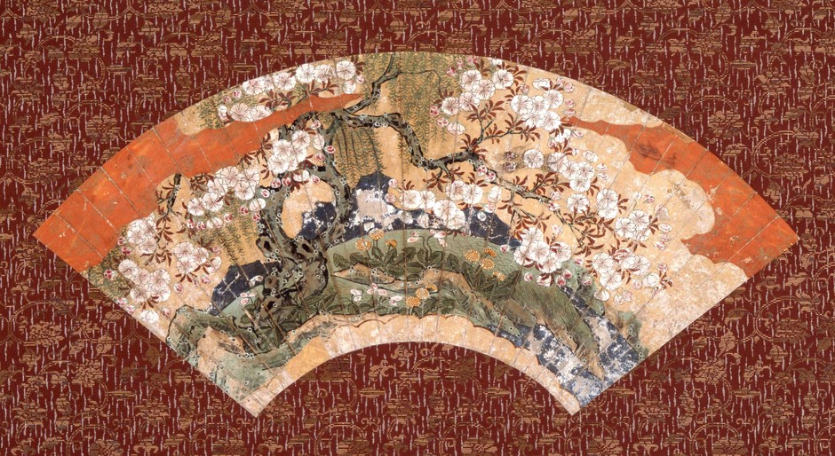 花卉図扇面