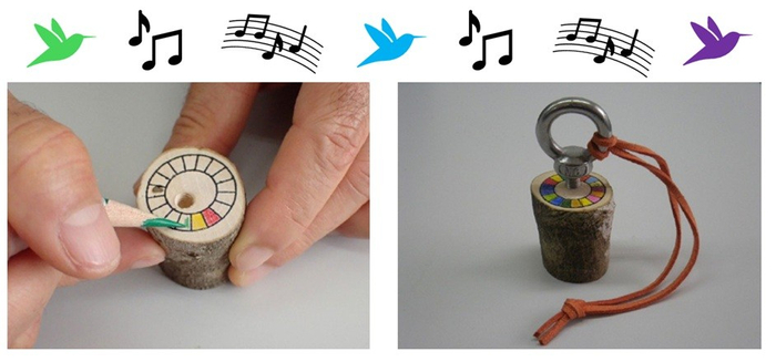 自分の好きな色のバードコールが作れる