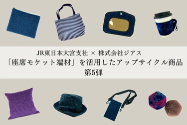 JR東日本大宮支社×地元さいたま市企業　 「座席モケット端材」を活用したアップサイクル商品 第5弾 11月22日より「GENERAL STORE RAILYARD 大宮」で販売！