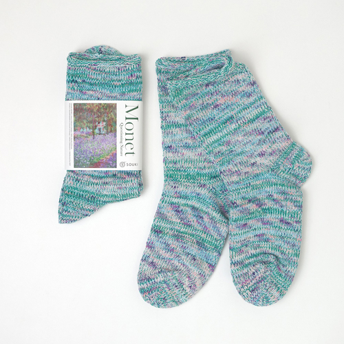 「モネの庭」をイメージした 和紙とシルクのやわらかソックス