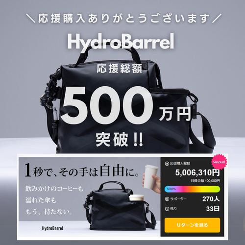 開始わずか10日で応援総額500万円を突破！！