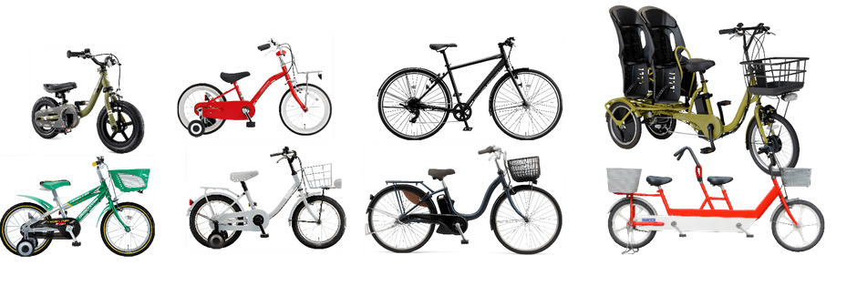貸出自転車一例（実際の貸出自転車とはオプションパーツ等が異なる場合があります）