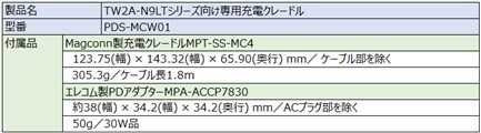 PDS-MCW01 おもな仕様