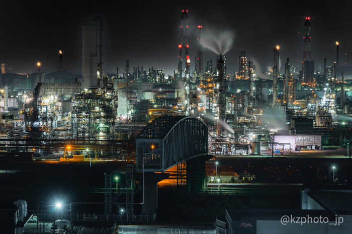 展示写真の一部（水島工業地帯）1