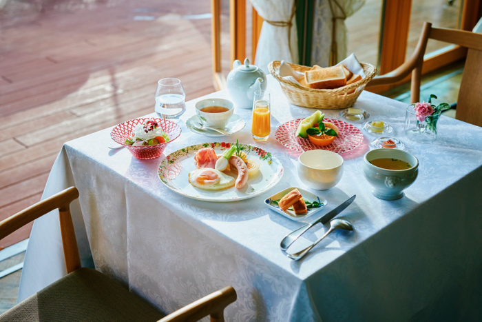 ▲新鮮な食材をふんだんに使用した朝食