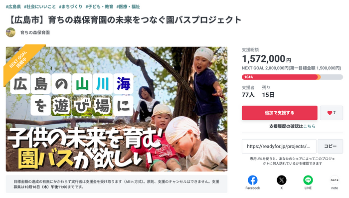 READYFORで現在クラウドファンディングに挑戦中！