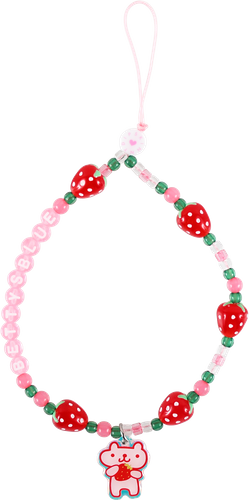 ビーズフォンストラップ ストロベリー