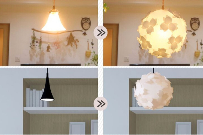 家のライトを簡単に春色に。