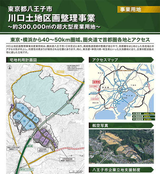 「川口土地区画整理事業」のチラシ（一部抜粋）