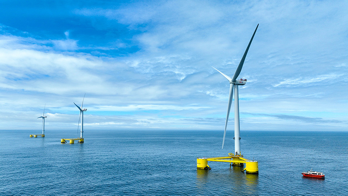 WindFloat Atlantic プロジェクトの写真 (提供:Principle Power 社, Ocean Winds 社)