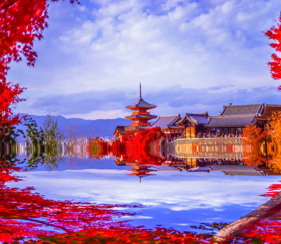 「JAPAN SHOT 439」2023-11-28 14:38:11　京都・清水寺 333mm&times;287mm　ゴールドプリント