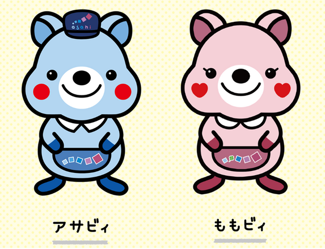 オリジナルキャラクター「アサビィ」「ももビィ」