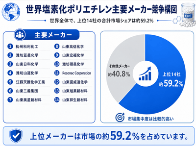 図. 塩素化ポリエチレン, グローバル市場の競争環境