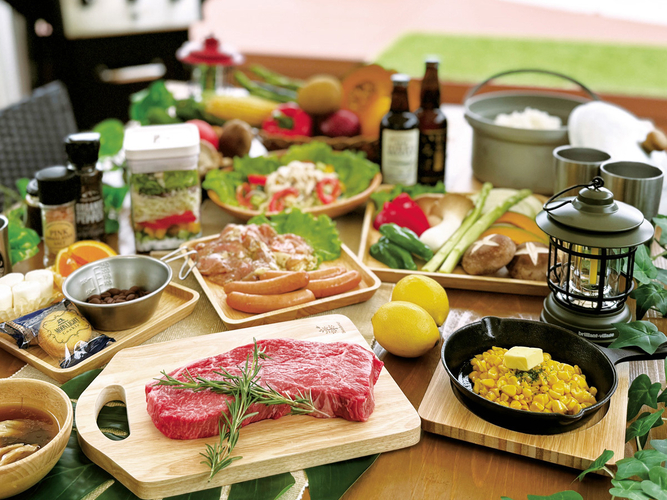 地元食材をふんだんに使ったバーベキュー