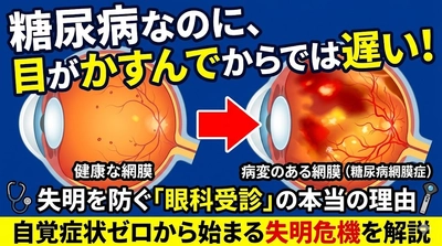 健診で「血糖値が高め」と言われたら、次に行くのは眼科かも？