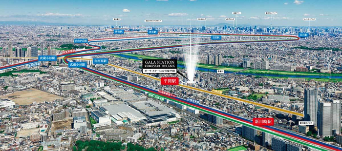 現地上空からの航空写真