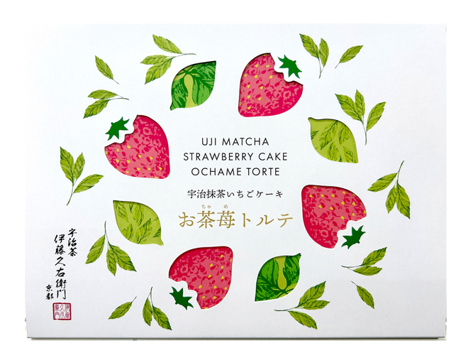 宇治抹茶いちごケーキ お茶苺トルテ パッケージ
