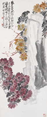 菊石図 呉昌碩筆