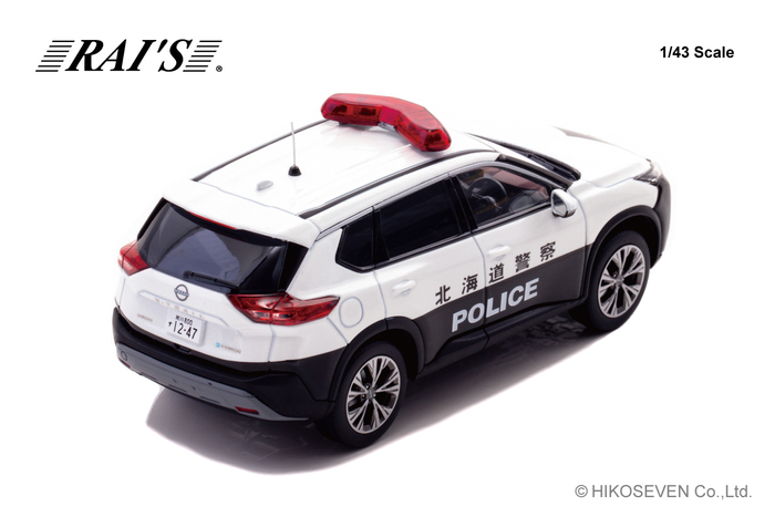 1/43 日産 エクストレイル S e-4ORCE (T33) 2023 北海道警察高速道路交通警察隊車両：右後