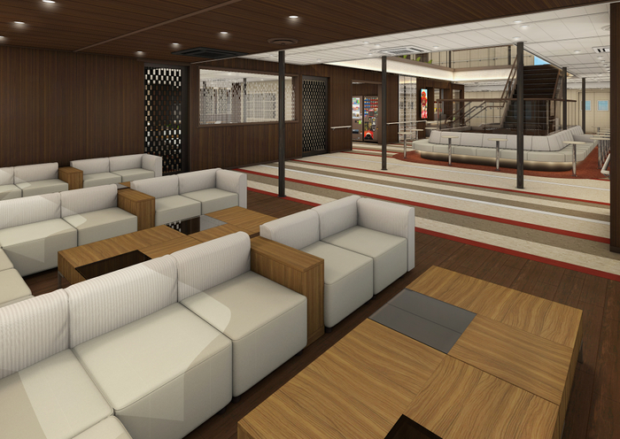 階段踊り場を利用したイベントステージ