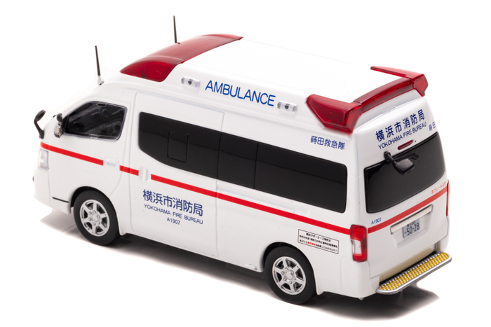 CARNEL 1/43 日産 パラメディック 2018 神奈川県横浜市消防局高規格救急車：左後