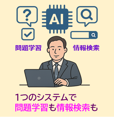 問題出題(Eラーニング)と情報検索が一体化したAIシステム