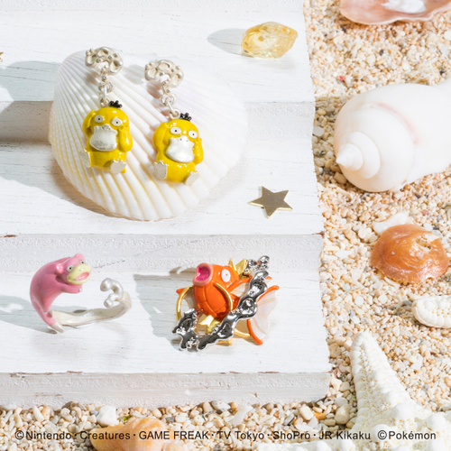 コダックピアス　&yen;4,290／ヤドンリング　&yen;4,180／コイキングタックピン　&yen;2,750