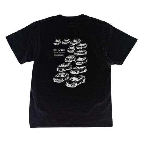 2401HD41-07 シビック Honda CIVIC HISTORY Tシャツ