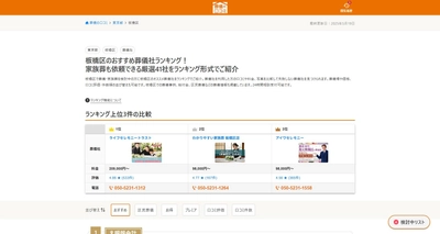 迷わず"失敗しない"葬儀社が見つかる「葬儀の口コミ」が地域別ランキング機能を大幅強化