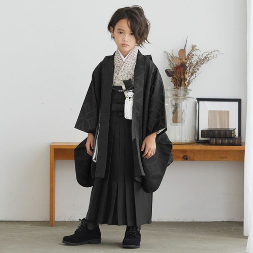 ブラック、菊アイボリー&times;黒&times;紫