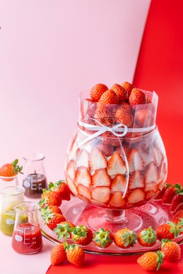 あふれる100粒いちごパフェ 9,000円(1)