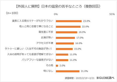 【外国人に質問】日本の温泉の苦手なところ