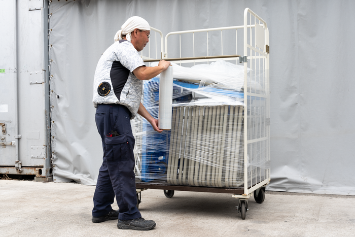 荷崩れ防止として多く使われるストレッチフィルム