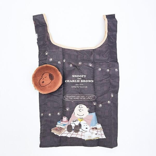 スヌーピーのシンプルな折りたたみエコバッグ