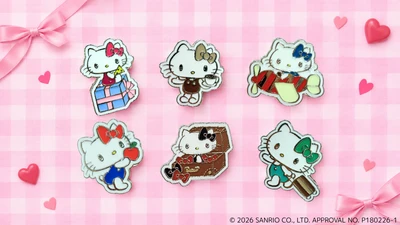 どのハローキティに出会える？心ときめく新作ピンバッジ♪
「AWAJI HELLO KITTY APPLE LAND」新作オリジナルグッズ
10月10日より販売開始！