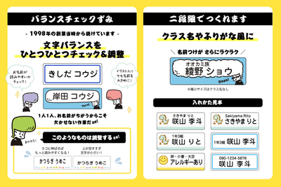文字バランスをひとつひとつチェック&調整。クラス名も入れられます。