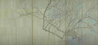 白梅図屏風(右隻)