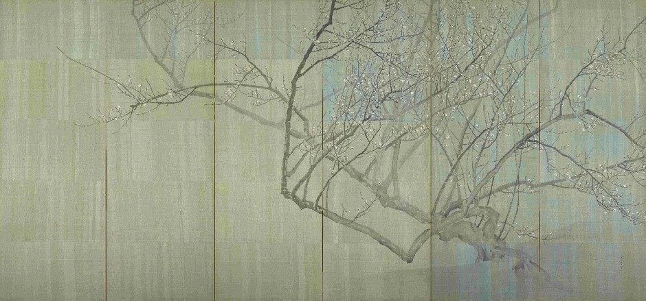 白梅図屏風(右隻)