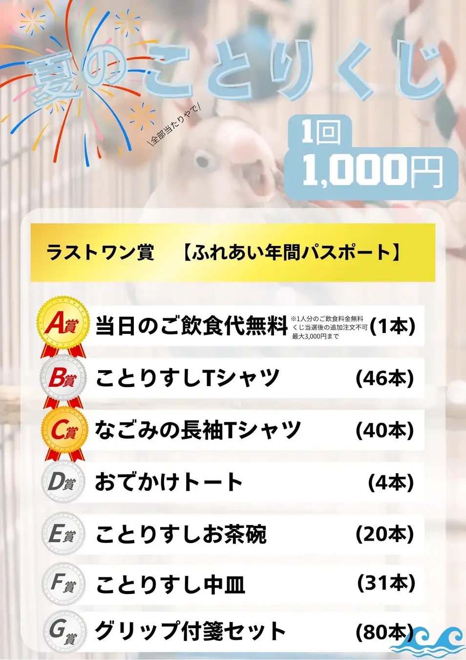 ことりくじ今年も開催中！！