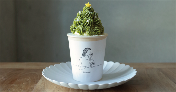 クリスマスシーズン限定メニュー「抹茶クリームのツリーケーキ」
