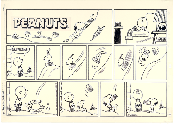 「ピーナッツ」原画 1988年2月7日