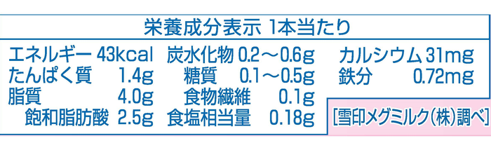 【栄養成分表示】1才からのチーズ 鉄分入り