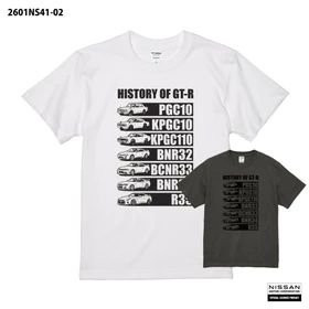 GT-Rの歴史を一枚に。PGC10からR35まで歴代モデルを描いた「NISSAN HISTORY OF GT-R Tシャツ」が登場！Amazon.co.jp で予約販売開始。