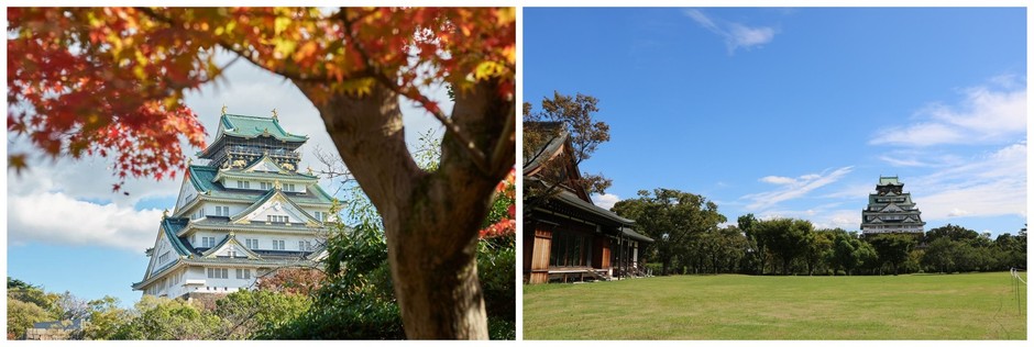 イベントの舞台となる大阪城公園や西の丸庭園のイメージ