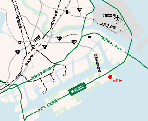 東扇島冷凍自動倉庫開発案件 周辺地図